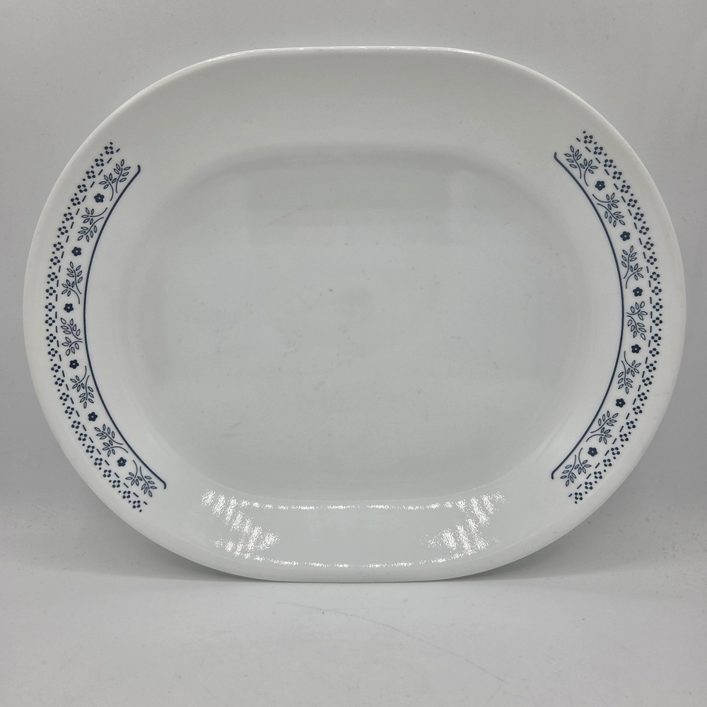 VTG Corelle Blueberry Platter Berries & Flowers 10x12 Inches